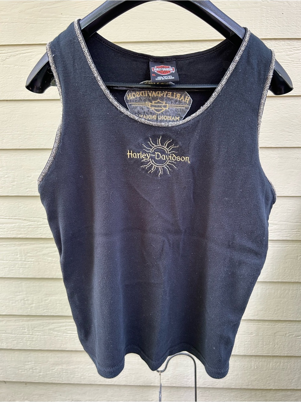 Harley-Davidson Black Tank Top with Gold Sun Logo